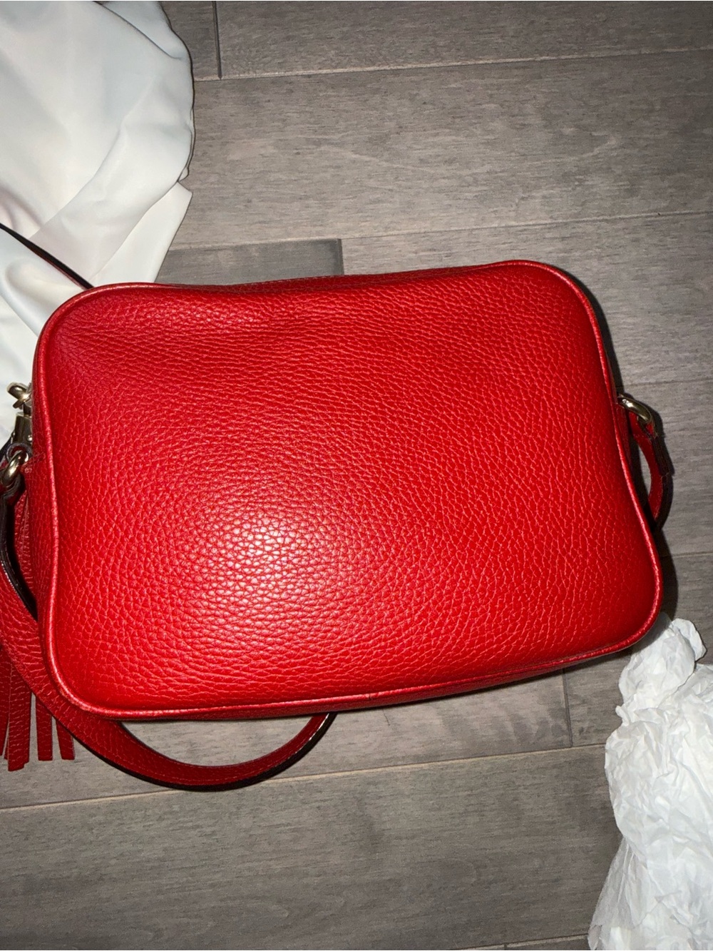 Gucci Soho Disco Leather Crossbody Bag Red - Picture 3 of 13